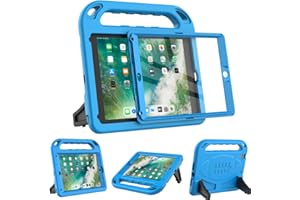 Surom Kids Case for New iPad 9.7 2018/2017 with Built-in Screen Protector, Light Weight Shock Proof Handle Stand Kids Case for iPad 9.7 2017/2018 iPad Air/iPad Air 2/iPad Pro 9.7 - Blue