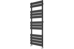 Requena Heated Towel Rail Anthracite Grey Bathroom Ladder Radiator - (Flat, 1200x450)