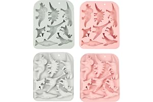 WakiHong 2 Pezzi Stampi in Silicone Forma di Dinosauro, 3D Stampo in Silicone Budino Dinosauro, DIY Stampi in Silicone per Ghiaccio, Cioccolato, Caramelle, Gelatina, Sapone Piccolo