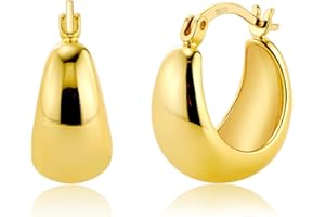 KISSPAT Orecchini a Cerchio per Donna in Argento Sterling 925, Ipoallergenici Cerchi in Oro Grosso Orecchini per Donne Grandi Cerchio per Donne Ragazze Matrimoni Compleanni Anniversari