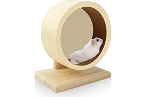 WPPQWP Roue en bois pour hamster - 15 cm - Silencieuse - Pour hamster nain, Degus gerbilles, avec bandes de liège de rechange (moyen)