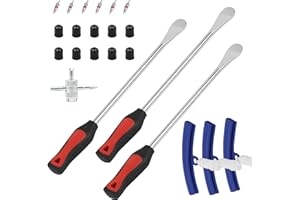 EXLECO Cuillère à pneus 3Pcs Cuillères Outil Levier de Pneu Demonte Pneus Manuels pour Pneus Moto Vélo Outil de Remplacement des Pneus+ 3 Kit de Protection de Jante