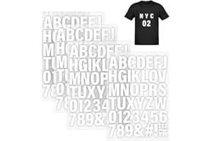 BEPSYOM 4 Feuilles Lettres Thermocollantes, Chiffres Thermocollant Numéros Thermocollante pour Tissu T-Shirt Chemises Projets de Couture Bricolage, Transfert Thermique Alphabet PU de A à Z