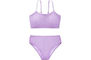 URMAGIC Mädchen 2 Stück Badeanzug Solid Spaghetti Strap Bikini Sets Strand Badeanzug Bademode für Teenager Kinder