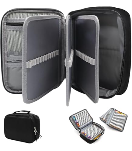 Estink Astuccio Portapenne 72 Scomparti – Grande Capacità, Pieghevole Con Cerniera, Blu, 24x18x6,5 Cm, Per Scuola E Ufficio - 6