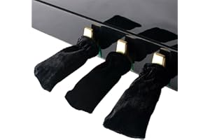 Funight - Copripedale per pianoforte, 3 pezzi, universale, in velluto, antiscivolo, colore: nero