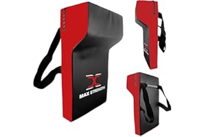 MAXSTRENGTH Rugby Hit Shield Heavy Duty Professional Grade Tackle Wedge Hit Shield Pad High Density Foam Wedge Rucking Tackle Shields (Rot/Schwarz, Einzel)
