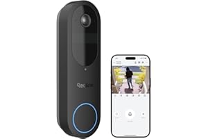 Reolink 2K Timbre Inalámbrico Exterior Impermeable con Camara, Vista de 150°x150°, 2,4/5GHz Wi-Fi, Alimentación por Batería/Cable, Detección de Persona/Vehículo/Paquete, Video Doorbell (Batería)