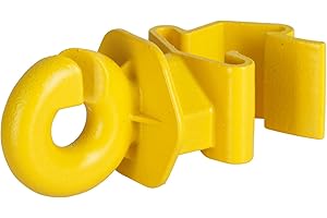 Agrarzone Lot de 25 isolateurs annulaires pour poteaux en T, jaunes, isolateurs robustes, idéal pour les poteaux de clôture de pâturage, isolateur de poteau en T pour toron, corde, fil