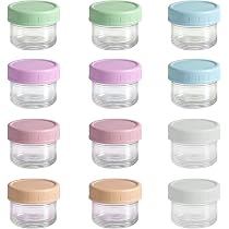XIANJIA 12 Stück Einfrieren Behälter Glas 50ml Wiederverwendbarer