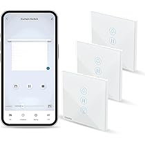 GreenSun Rolluikschakelaar, touch-schakelaar voor raamgordijn, wifi- schakelaar, compatibel met Alexa en Google Home, Tuya/Smart Life-app-besturing