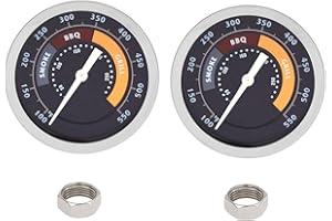 GLOWYE 2-Pack Grill Temperature Gauge for Oklahoma Joe's Smokers and Most 13/16-inch Opening Charcoal Grills, BBQ Temp Gauge Stainless Steel Thermometer Replacement for Oklahoma Joe's Smoker 3695528R06