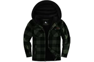 zitysport Chaqueta Niños Camisa Invierno Gruesa Sudadera con Capucha A Cuadros Niño Cremallera Cálida De Franela Chicos Sudadera Aire Libre Forrado Invierno Para Bolsillo