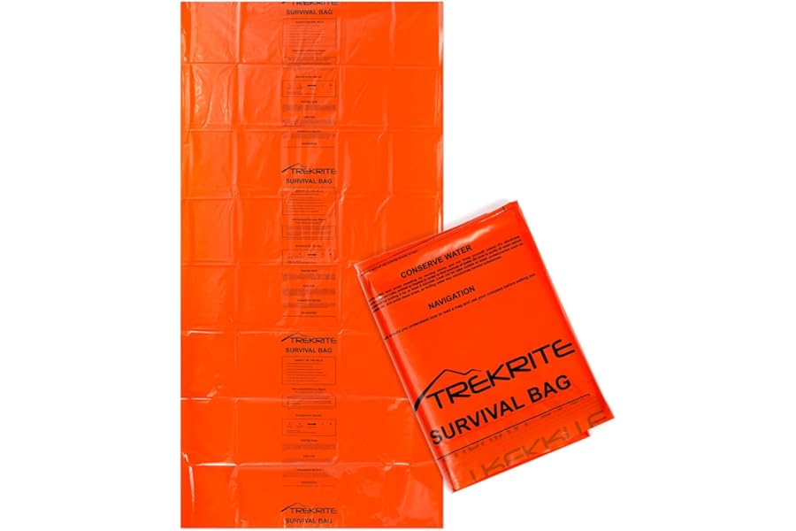 Trekrite Emergency Survival Bivi/Bivvy Bag – Waterproof High Visibility Orange Re-usable Equipment