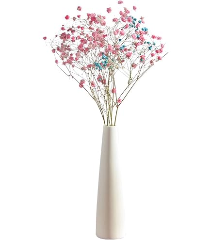 Vaso in ceramica da 20 cm, piccolo vaso conico a collo stretto, decorativo, per fiori a stelo singolo, decorazione per la casa, centrotavola per matrimoni, scrivania da ufficio (bianco