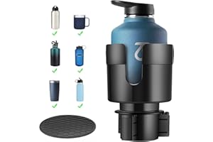 TYKOR Auto Getränkehalter, Becherhalter Auto mit Verstellbarer Basis, flaschenhalter Auto Kompatibel mit Stanley, Flaschen, Getränke 0.5-1.4L (7,0-10,5 cm)