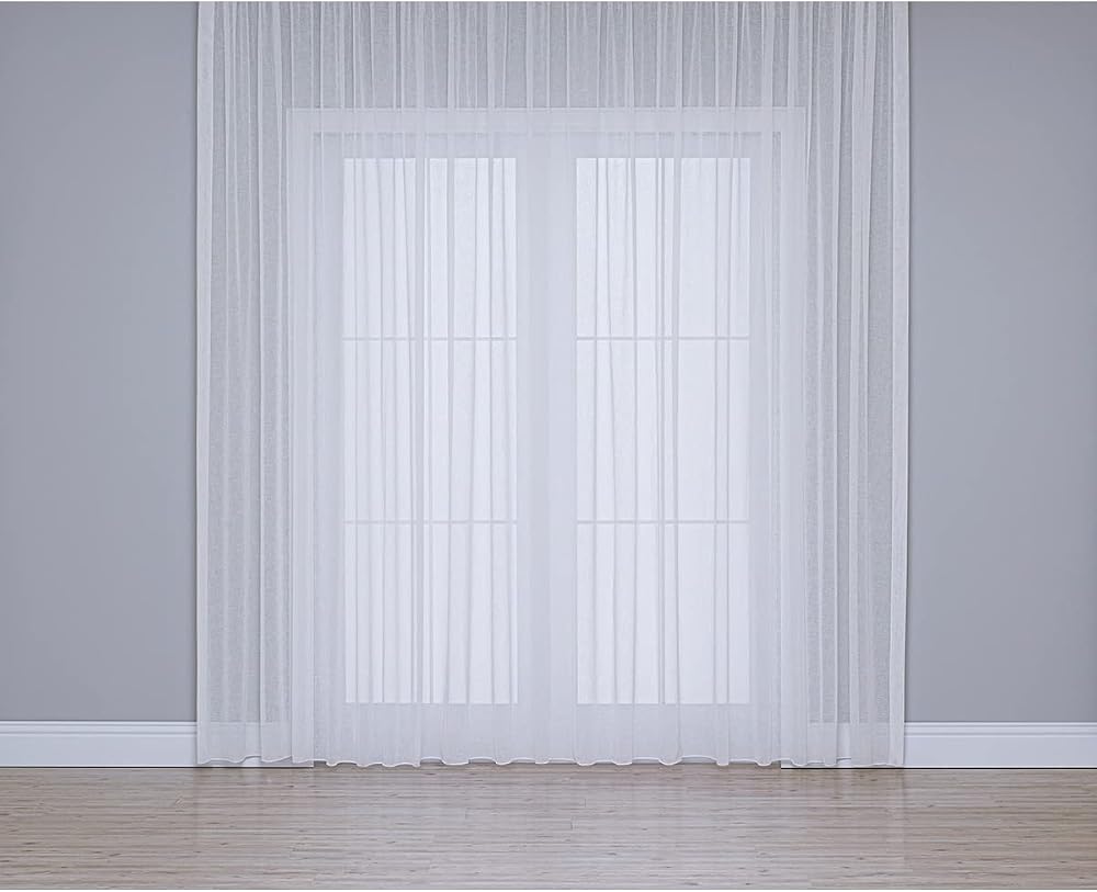 Gauze Fabric Design Folded KETEN PLUS OPTIK BEYAZ Tül Perde 150 x 270 - Seyrek Pile (1 x 2)