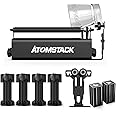 ATOMSTACK R3 Pro Laser Rotation Roller, Aluminium 360° Rotary Roller Laser Engraving Module with 2 Support Shaft, 4 Raiser Pads Suitable for 95% of Engraving Machines Cylindrical Object Boxes