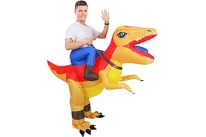 olyee Inflatable Dinosaur Costume Halloween Cosplay Costumes Gaint Suit T-Rex Cosplay Costume for Christmas Party Audlts