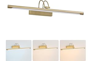 Actask LED Bathroom Mirror Light, Bronze Picture Lights for Wall with Switch IP44 270° Adjustable 60CM 3CCT 10W 750lm, Bathroom Lighting with Warm/Natural/White Light for Living Room Bedroom