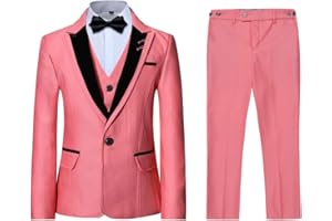 SLIKTAA Jungen Kostüm 3-teilig Klassisch Slim Fit Hochzeitsanzug Tuxedo Jacke Hose und Weste Mode Jungen Anzug