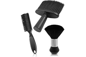 KGDUYC Set da 3 pezzi Barbiere Collo Spazzola - Nero, Pennello da Parrucchiere per Salone