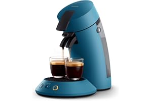 ‎PHILIPS Philips SENSEO Original Plus Kaffeepadmaschine – Intensity Select, Coffee Boost, Crema Plus, 1 oder 2 Tassen, unter 1 Min Brühzeit, Mattes Design, Blau Pavone (CSA210/00)