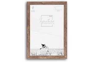 Infantasie 'N°3' Bilderrahmen 45x60 handgefertigt nach Maß | Eiche Dunkelbraun | MDF-Holz Design Collage Holzbilderrahmen inkl. Acrylglas und Metall Aufhänger (Querformat & Hochformat)