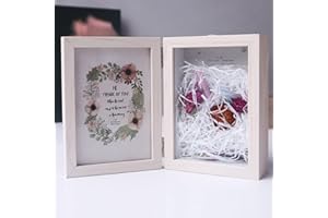 LEcylankEr Cornice Profonda con Fiori Secchi 18x28CM Cornice 3D Profonda con Vetro, Shadow Box come Decorazione, Regali, Souvenir (bianco)