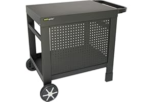 COOK'IN GARDEN Cook’in Garden - Desserte de Jardin Reva 80, Chariot avec Plan de Travail et Crédence Amovible, Meuble sur roulettes Facile à Déplacer, Montage Facile & sans Vis, Idéal pour Plancha ou Barbecue