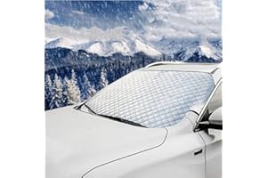 RUOVXWU Car Windshield Cover, Windscreen Sun Shade, Heavy Duty Ultra Thick Protective Windscreen Cover - Snow Ice Frost Sun UV Dust Water Resistentin all Weather,147x100cm