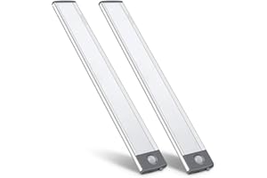 ‎LEPOTEC LED Bewegungsmelder Schrankleuchten,USB Wiederaufladbar Batterie Nachtlicht Schranklicht, Kleiderschrank Lampen Unterbauleiste Beleuchtung Küchenlampen, Schrankbeleuchtung Sensor Licht（2 Stück）