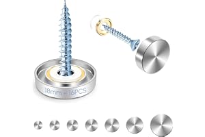 mawmuaw 18 mm spegelskruvar 16 st. spegelskruvar rostfritt stål dekorativa skruvar