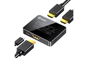 biaze ZH282 HDMI Splitter, 4K Ultra HD 1-in-2-out Splitter – Plug & Play HDMI2.0 Converter for HDMI Laptop, TV, Monitor, Projector