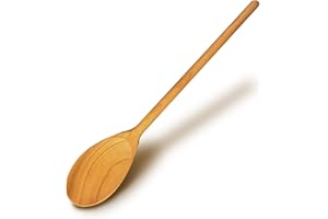 Fackelmann Cucchiaio da cucina, per mescolare e preparare sughi, salse, risotti, materiale in legno di ciliegio, dimensione 35 x 6 x 1,3 cm, Linea Ecoelegant