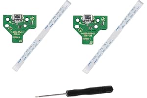 THE TECH DOCTOR Replacement Micro USB Charging Port Adaptor Flex PCB Board for DualShock 4 PS4 Wireless Controller - Comes with Screwdriver - Professional Repair Kit (JDS-011 Twin Pack)