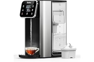 ZACHVO Dispensador de Agua Caliente UR05-2200W Agua Caliente en Segundos, 4 Niveles de Temperatura y 3 Cantidades de Agua, Depósito de 4L, Compacto, Filtro de Carbón Activo, para Cocina y Oficina