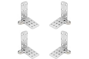 AQQ60 4 Stück Eckzapfenband Drehtüren für Holztüre, 180 Grad Welle Edelstahl oben und unten Set Pivot Scharnier System, Schrauben nicht inbegriffen