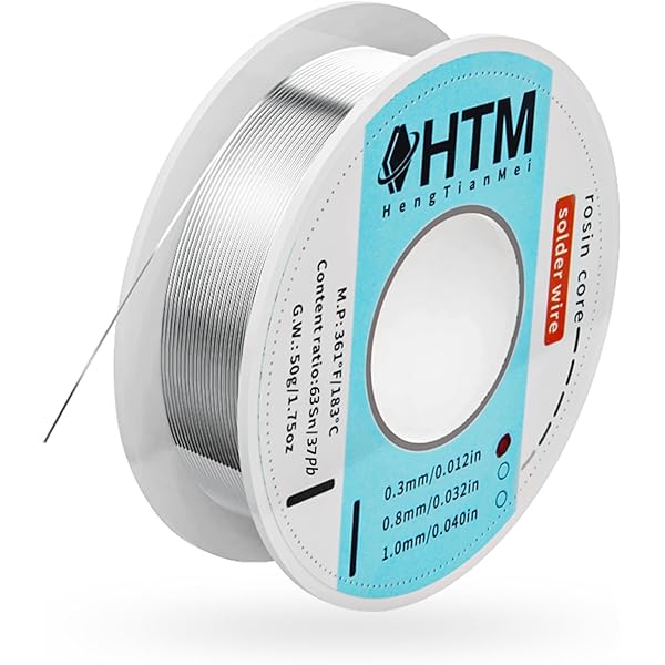 Lead-Free Solder Wire – 0.8mm (0.032in) Diameter, 100g Roll, Rosin Flux Core, Sn99 Ag0.3 Cu0.7, RoHS Compliant, For Electronics Soldering