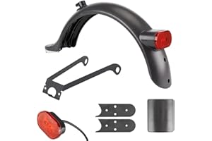 aibiku Garde boue pour Trottinette Électrique Xiaomi, avec Support en Métal, Cadre de Plaque D'immatriculation, Grand Feu Arrière, Garde-boue Arrière pour Xiaomi M365/Pro/Pro 2/1S/Essential/Scooter 3