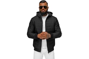 OZONEE Herren Übergangsjacke Jacke Übergang Jacken Herbst Bomberjacke Stehkragen Kapuze Steppjacke Kapuzenjacke Leichte Outdoor Puffer Jacket Gepolstert JS/MY13