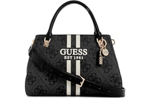 GUESS Noelle II Luxury Satchel Bag Coal Logo