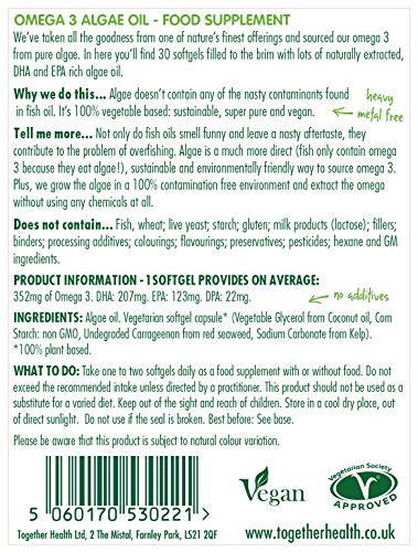 Together Omega 3 with Algae DHA/EPA - 30 Softgels - Image 4