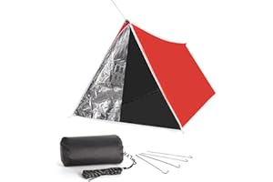 LYN Extra großes Reißverschluss wiederverwendbares Überlebens-Notfallzelt für Camping, Wandern, Bushcraft&Erste Hilfe