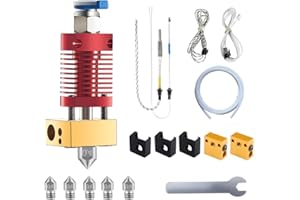 SAPLUSREPRAP 5Aplusreprap Ender 3 Hotend Upgrade: M3 Bolzen Thermistor, Glatter Druck, Kompatibel für Creality Ender 3 V2/Pro, Ender 5 J-Kopf Hotend Ersatz, Zusammengebauter Extruder 3D Drucker Hot end Kit 24V 40W