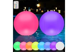 AVCXEC Solar Schwimmende Poolbeleuchtung, 2 Stück Ø 34cm Solarlampe Poolleuchten Schwimmende Beleuchtung, Aufblasbar Solar Pool Licht Schwimmend, Wasserdicht Schwimmende Solarlampen für Pool Außen