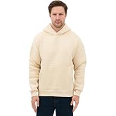 Oversize Pamuklu Kanguru Cepli 3 İplik Şardonlu Kap&uuml;şonlu Sweatshirt Erkek