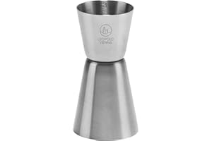 Leopold Vienna Misurino con Bicchiere 30/50 ml, Acciaio Inossidabile 304, Color Argento, 45x45x90mm