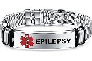 YOTHIWAD Medical Alert Bracelets for Women Men, Medical Id Bracelets with Free Laser Engraving,Stainless Steel Adjustable Wristband Sos Bracelet Dual-Side Engraving