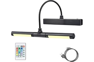 HONWELL Lampada per quadri wireless ricaricabile con 12 colori che cambiano, applique da parete a LED con telecomando, lampada display a LED da 13 pollici con testa girevole per Quadri da Pittura,Nero